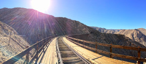 Walking across Goat Canyon Trestle Bridge