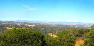 A closer look at El Cajon Mountain on the left and Mt Woodson on the right