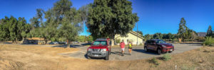 Parking lot on the side of the Fire Station.