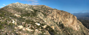 The cliff face on El Cajon Mountain