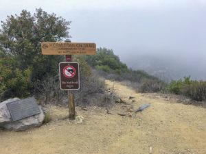 Sign telling you how far you just came up from Hermit Gulch